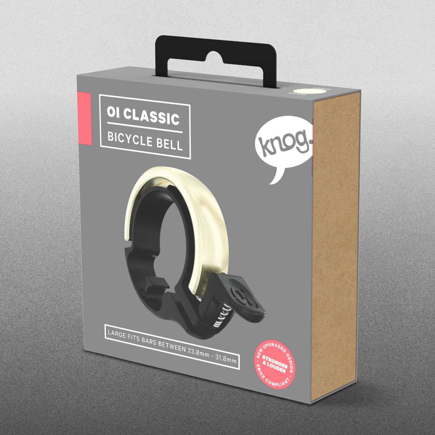 Knog Oi Aluminium Bike Bell – Large Brass 31.8mm Premium Ring - Gomix Brands Outlet